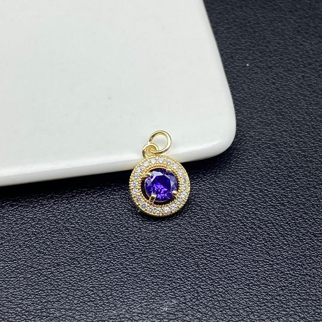 Round Zircon Diamond Pendant for DIY Crystal Jewelry and Beading Bracelet Rope.
