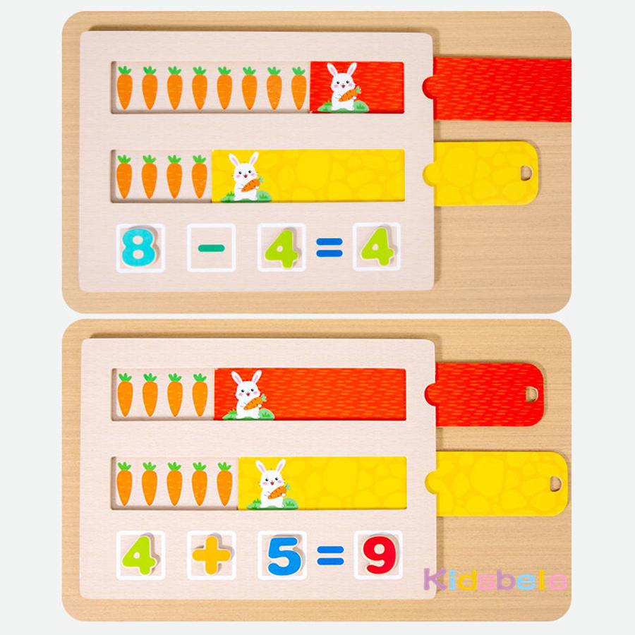 Montessori Addition And Subtraction Of Numbers Math Toys For Toddlers Color Cognition Learning Board Toys Wooden Counting Game