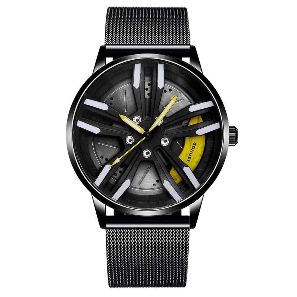 Boruse Caliper Wheel Watch Men'S Net With Waterproof Luminous Quartz Watch