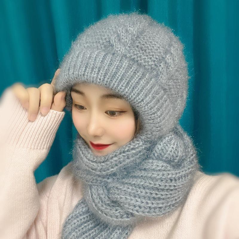Autumn and winter female squirrel fleece cover hat wool hat knitted hat handmade hat warm ear protection wind and cold resistance little cutie