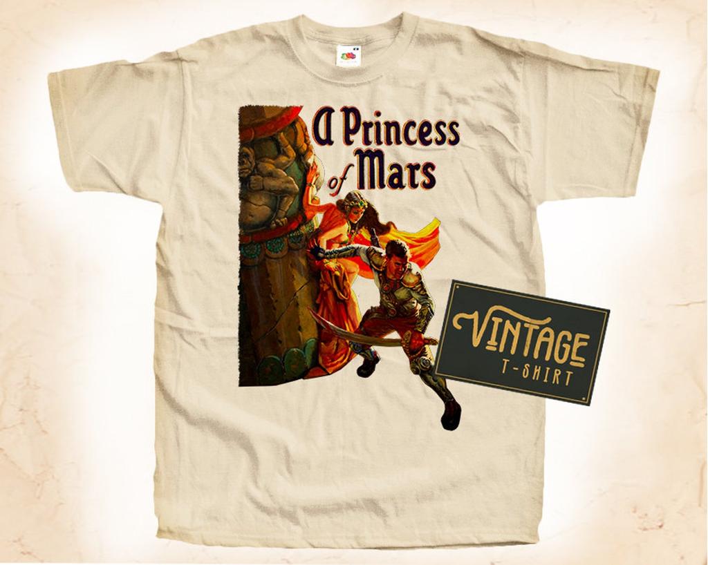 A Princess of Mars V3 T-Shirt Vintage Natural Color Men's T-Shirt DTG Digital Print SIZES S M L XL 2XL 3XL 4XL 5XL