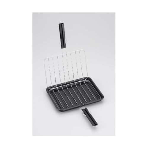 Fish grill pan, frying pan, sandwich grill, deliciously cooked, non-stick coating, iron, for gas and direct flame use only, RC sticker included