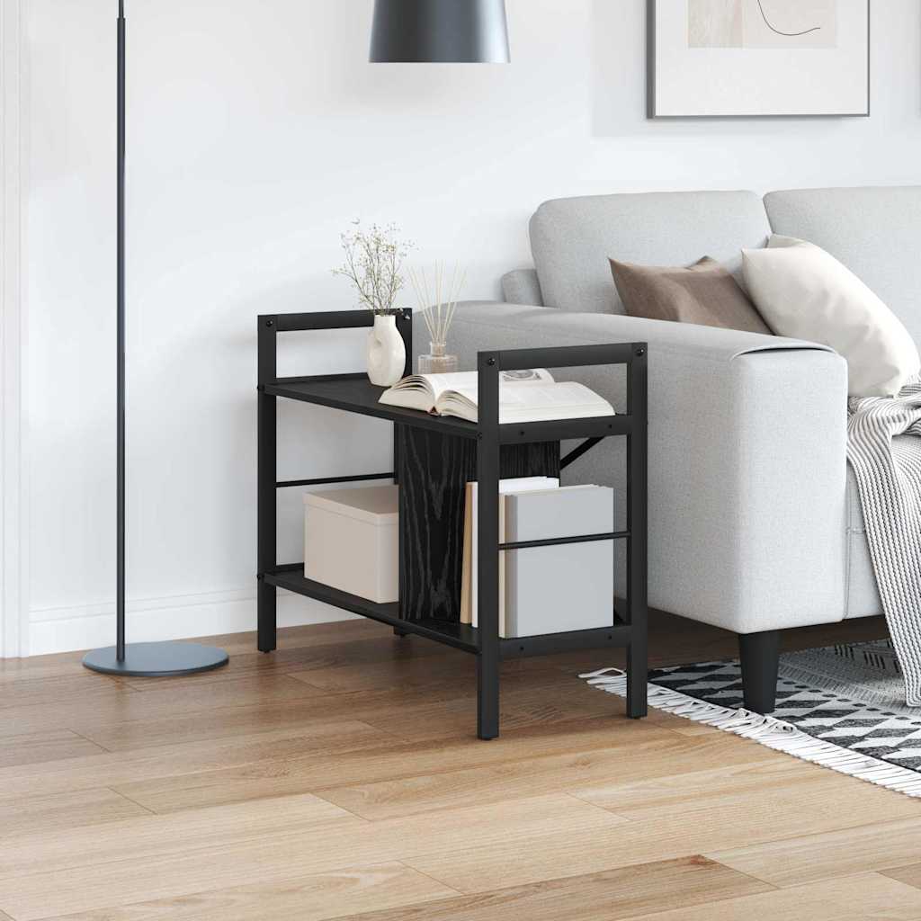 Bookshelf Black Oak Effect 75 x 30 x 58.5 cm
