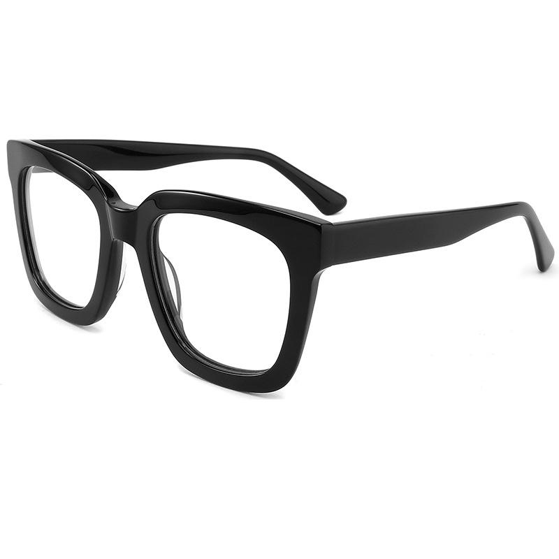 Elegant Clear Green Oversized Square Reading Glasses Women High Quality Acetate Blue Filter Eyeglasses Frame Presbyopic Eyewear