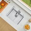 VEVOR 55cm Kitchen Sink Workstation, 304 Stainless Steel Top Mount Sinks, Drop-In Single Bowl Farmhouse Basin with Accessories