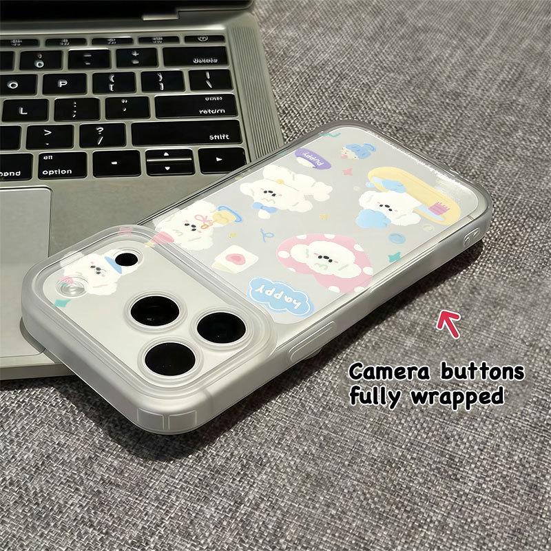 Cartoon Animal Soft Phone Case for Apple 17 Promax with Integrated Camera Button and Anti-fall Protection