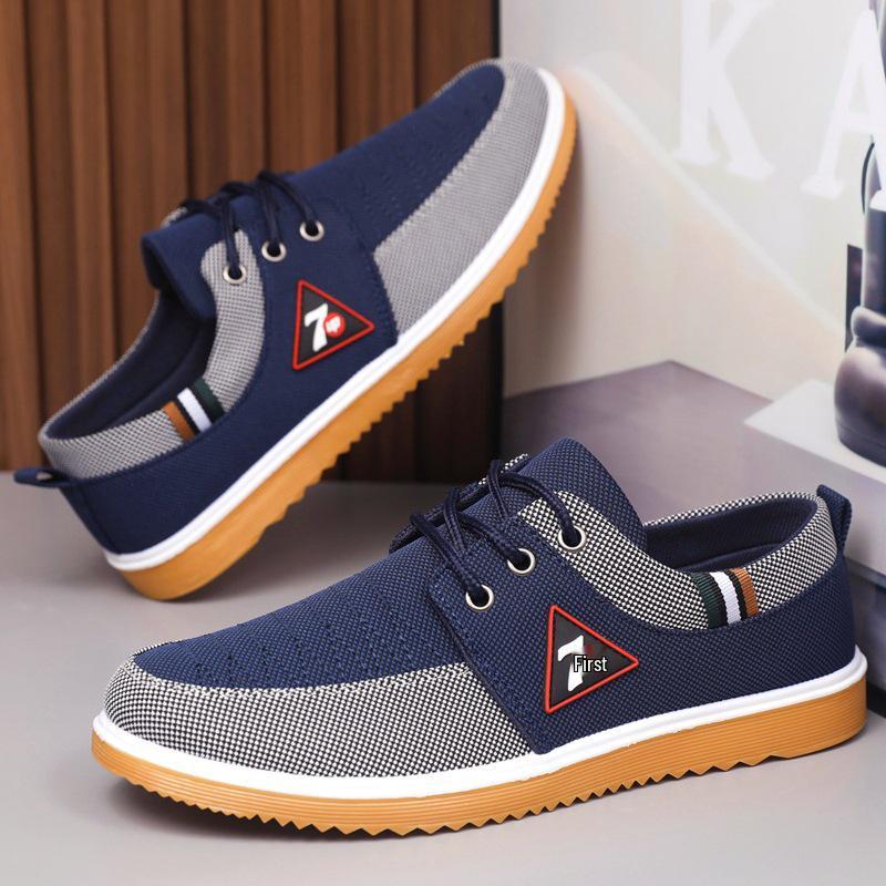 Men s Breathable Lace-Up Canvas Shoes - Casual Old Beijing Style 39