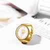 Simple and Stylish Ring Watch, One Size Fits Most: Stainless Steel Ring Watch with Analog Quartz Movement, Gold Color, Fashion Accessory - Perfect