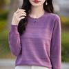 Women's Fashion Casual Fall Winter Solid Color Print Long Sleeve O-Neck Sweaters
