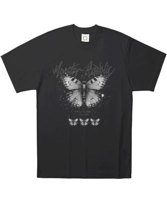 MONSTER REPUBLIC Butterfly Ash Grey T-Shirt Black