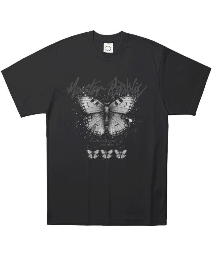 MONSTER REPUBLIC Butterfly Ash Grey T-Shirt Black