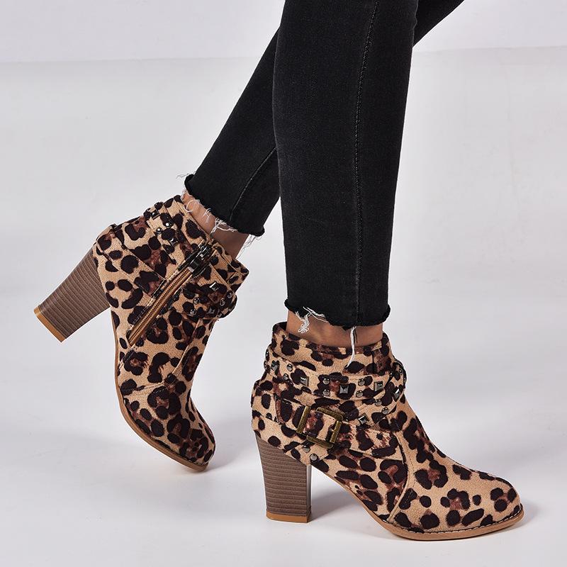 Women's High-Heeled Leather Boots - Autumn/Winter 2021 European & American Style