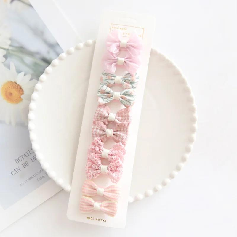 10Pcs/Set Baby Hair Clips Baby Headband Accessories Cross Kid Hair Clip Cotton Girl Hair Clip Baby Barrettes Hair Accessories