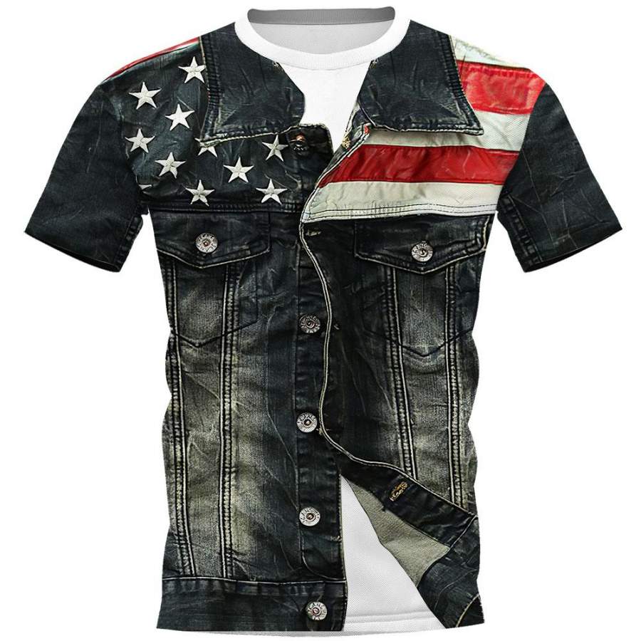 Summer New Marine Corps Camo Uniform Vysoce kvalitní 3D tisk Osobnost Zábava Street Hip-Hop Pánské tričko s kulatým výstřihem a krátkým rukávem