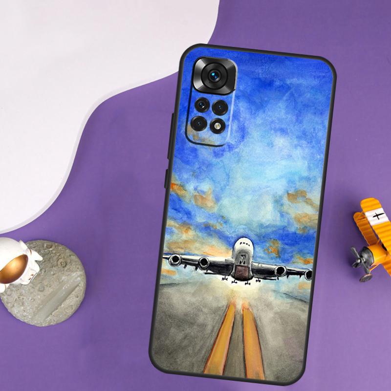 Airplane Pilot Epaulette Case For Xiaomi Redmi Note 13 Pro 14 12 9 10 11 Pro 10S 11S 12S Redmi 10C 13C 14C 12C Cover