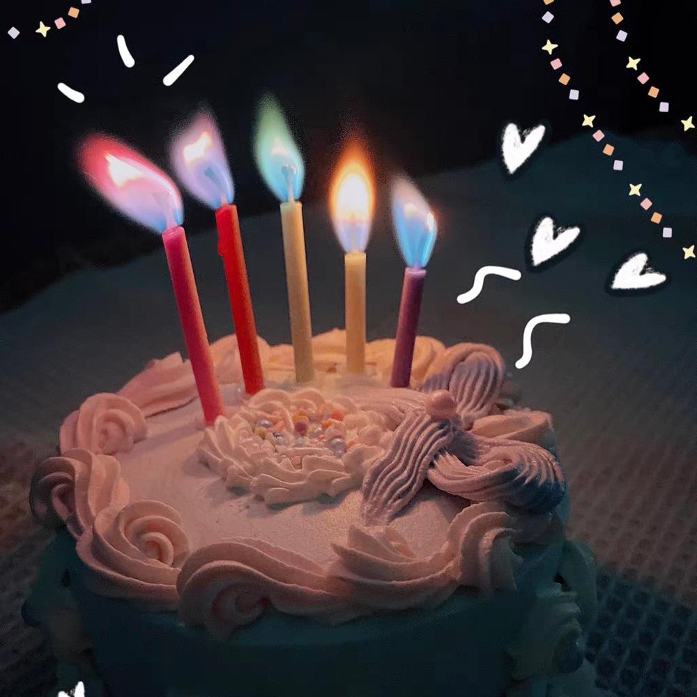 Colorful Flame Candles for 2nd Birthday Party Decorations and Photo Props