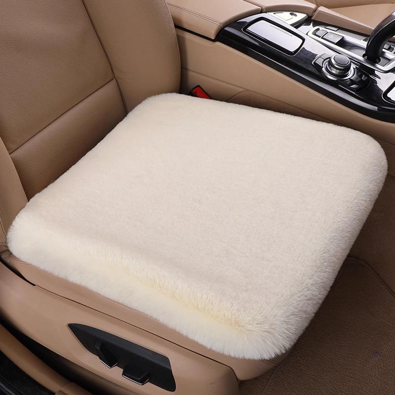 Universal Plush Car Seat Cushion - Thick, Warm, Non-Slip Rabbit Hair for Autumn & Winter