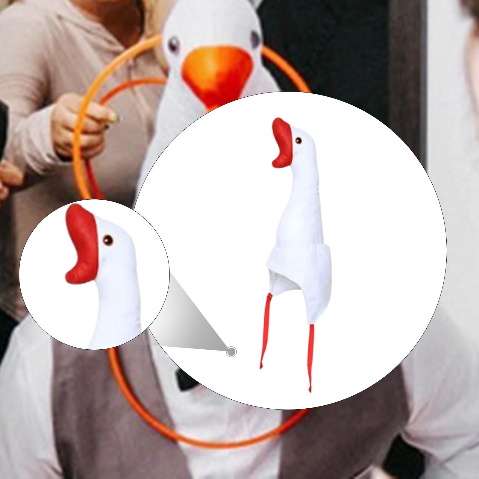Funny Goose Headgear Plush Animal Party Hat Cozy Cartoon Costume Cap for Halloween Carnival Photo Props