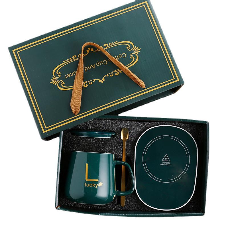 55° Coffee Milk Heating Pad & Thermostatic Mug Gift Set
