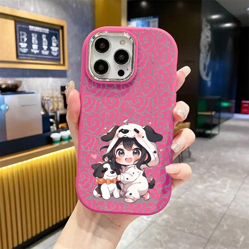 Phone Case: 2D Flat Design Suitable for iPhone 18 17 16 15 14 13 Pro Protective Case, Couple Style, Hoodie Girl, Christmas and Halloween Gifts