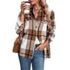 European & American Plaid Drop Shoulder Overcoat - Women's Autumn/Winter Jacket