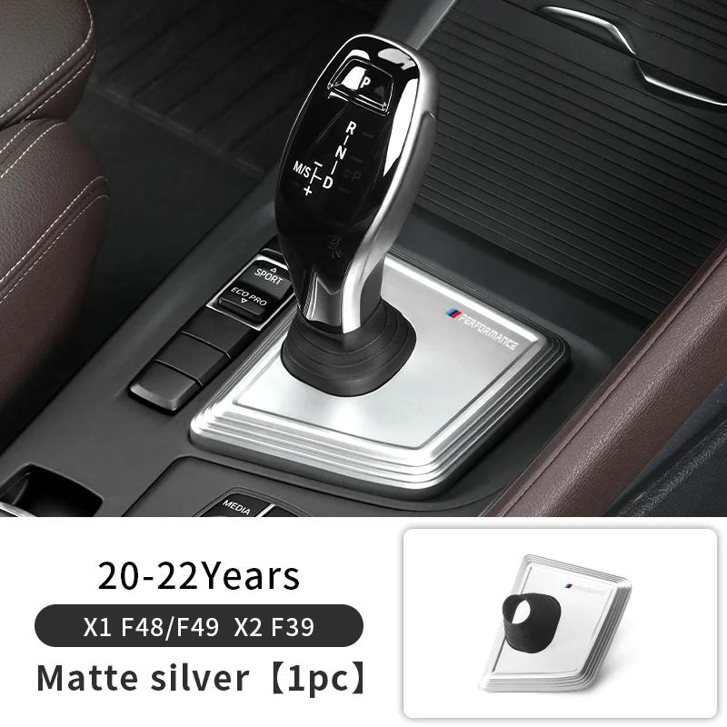 ZUWG9 New For BMW X1 X2 F48 F39 Carbon Black Car Gear Panel Cover Trim Gear Shifter Knob Boot Cover Auto Interior Decoration Acce