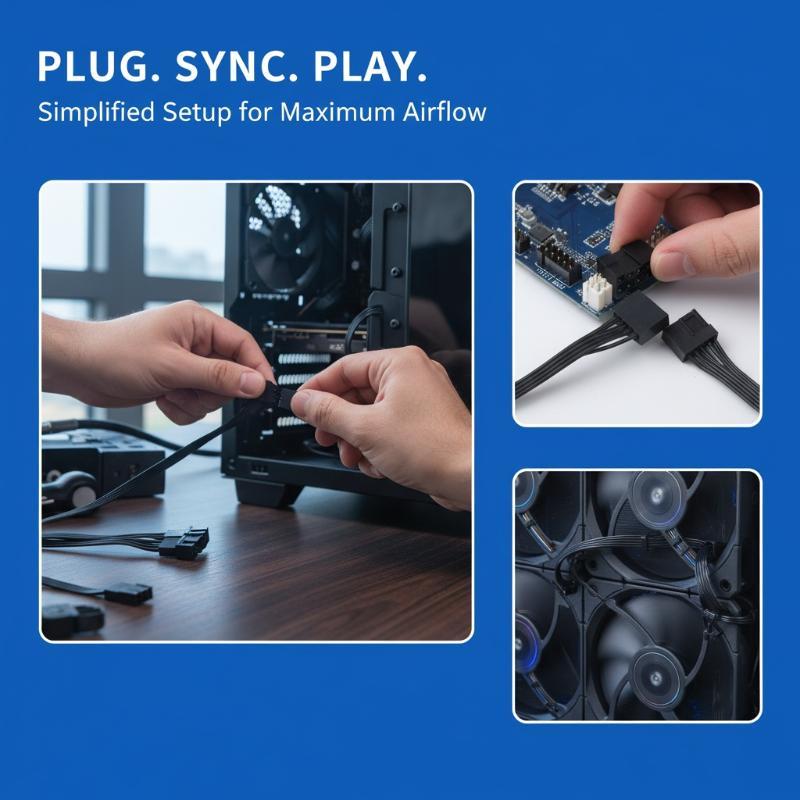 4Pin PWM Fan Splitter Extension Cable 1 To 2 3 Ways Black Sleeved for Desktop Workstation Cooling