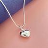 Delicate 925 Silver Heart Pendant Necklace with Snake Chain for Women