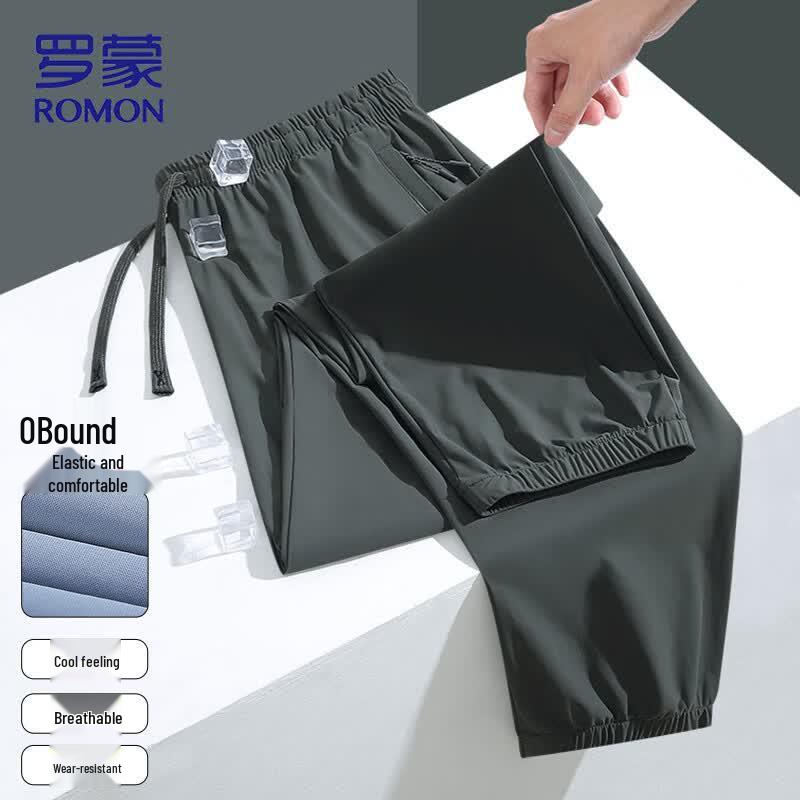Мужские повседневные спортивные брюки ROMON из ледяного шелка 4XL