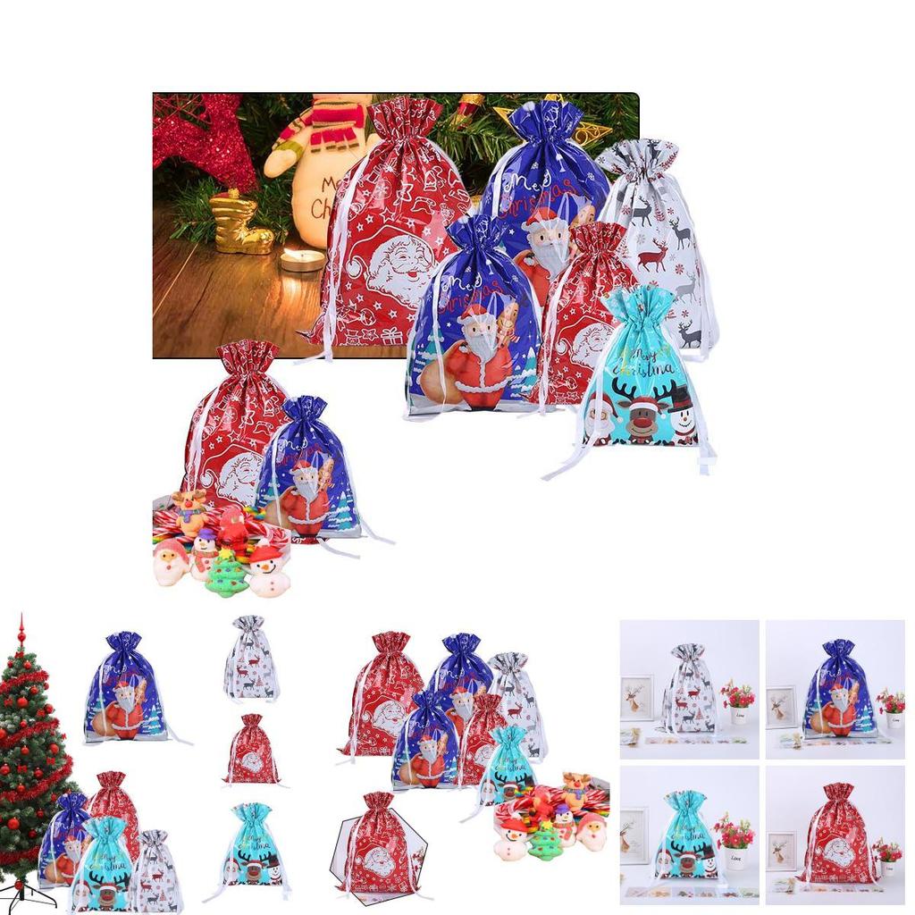 Säcke Weihnachten Groß Wiederverwendbar Kordelzug Umhüllung Geschenk Geschenk Party Weihnachten Taschen