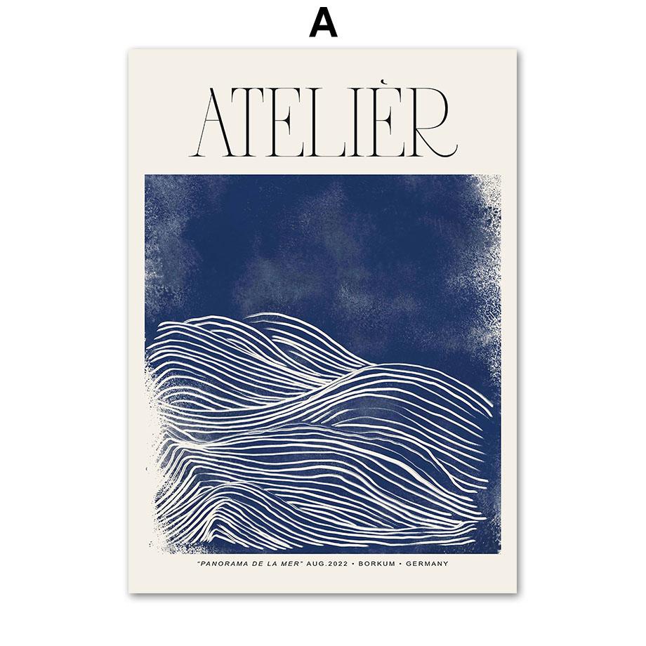 Abstract Blue Vintage Posters And Prints Matisse Line Girl Wall Art Canvas Painting Hotel Bar Pictures Living Room Home Decor