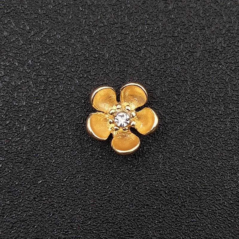 Engood 100 Pezzi Bottoni Strass Fiore Lega Metallica Oro Decorazioni Festa di Compleanno Vestiti Fai da Te Capelli Cucito Bordino Impreziosimento Artigianato