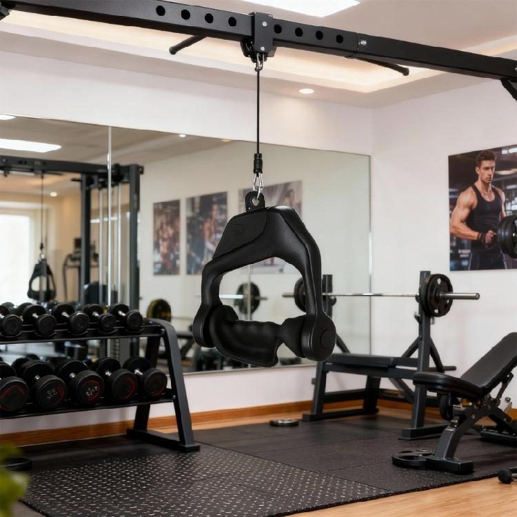 Pulley Cable Machine Handle Gym Exercise Handle  Pull Down Grip Fitness Workout Band Handle Training Accessories