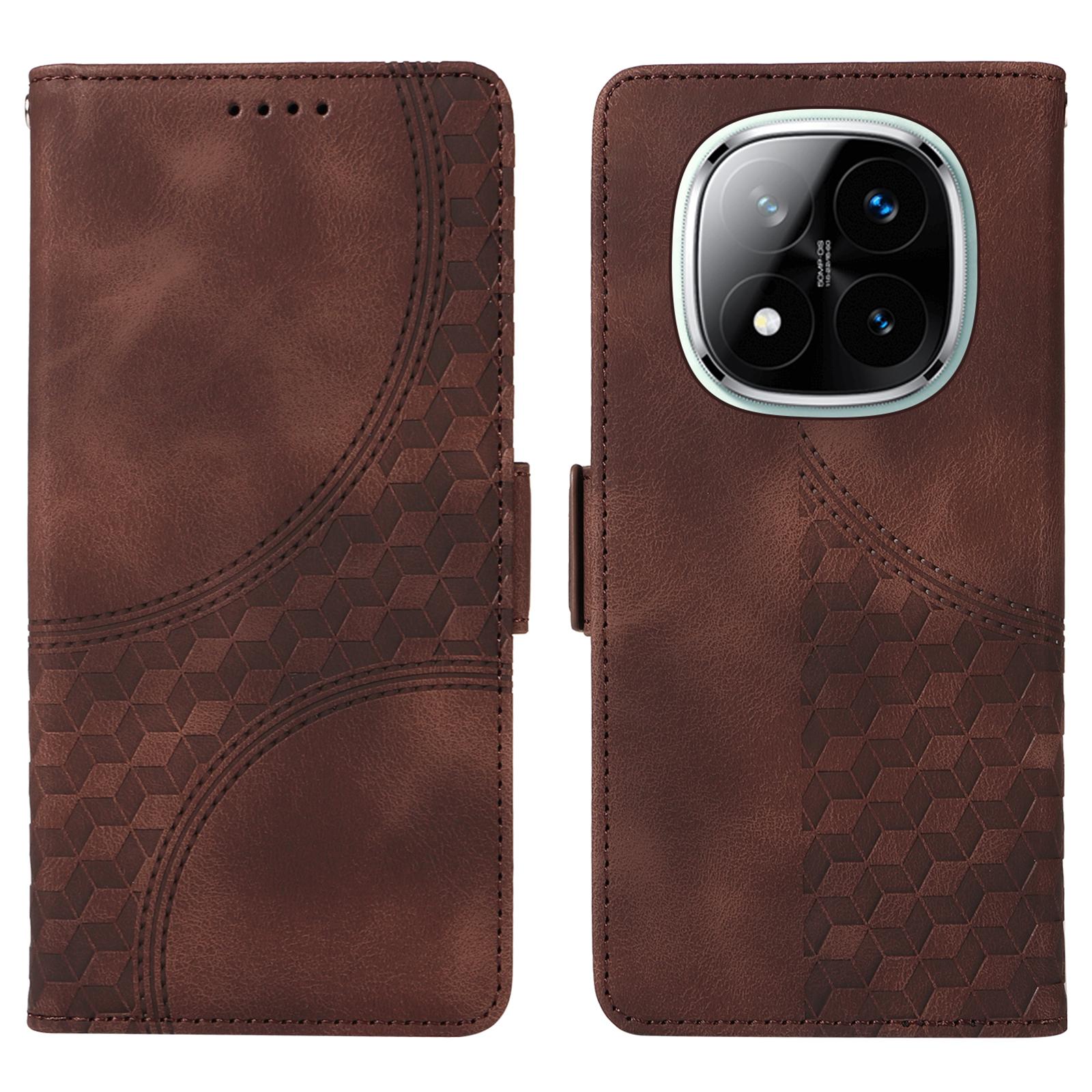 

Чехол для Xiaomi Redmi Note 14 Pro+ 5G/Note 14 Pro 5G/Poco X7 5G, чехол для телефона из ПУ кожи с ромбовидным звездным тиснением D