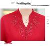 Autumn 2023 Stylish Cheongsam Collar Knit Top for Middle-aged & Elderly Women, Plus Size, Enhances Elegance