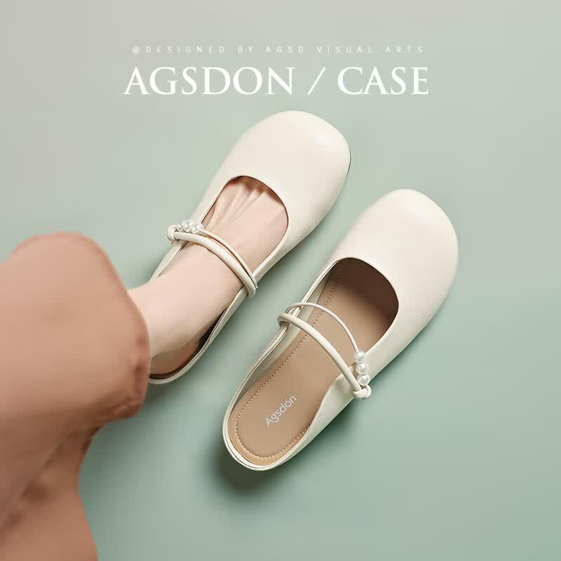 Agsdon Women s Pearl-Embellished Low Heel Mules 35