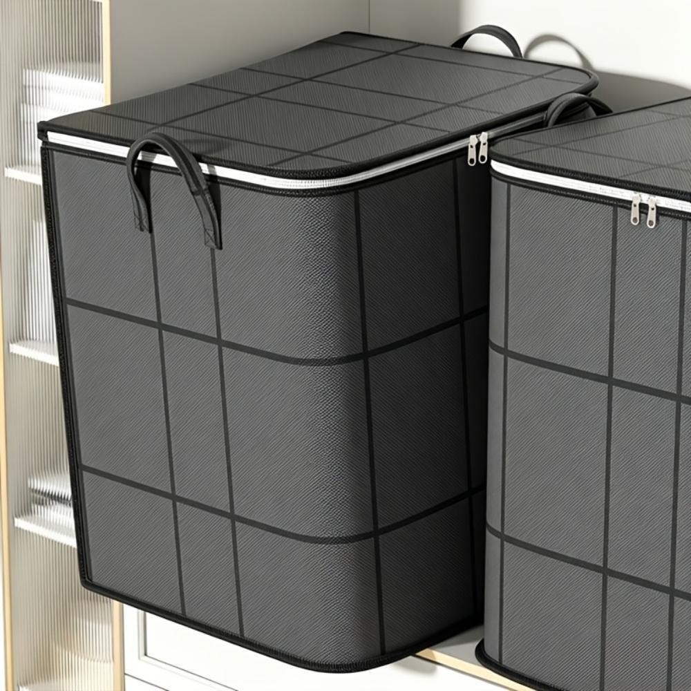 Borsa Contenitore Pieghevole per Armadio, Scatola Contenitore di Grande Capacità, Organizer Domestico con Doppia Cerniera e Maniglia, per Vestiti, Biancheria da Letto, Traslochi, Viaggi, Contenitore Sottoletto