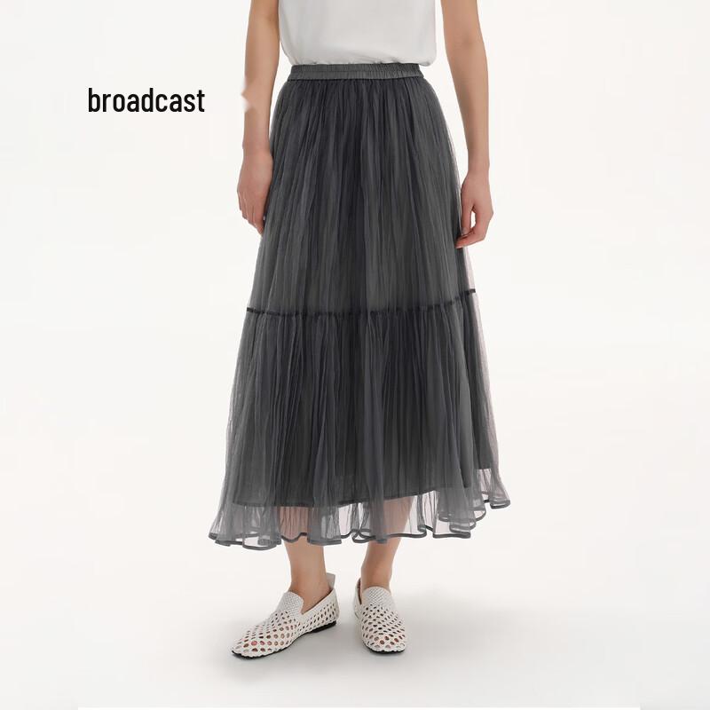 

Women s French Style Mesh Tulle Midi Skirt XS