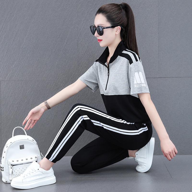 Damen Kurzarm Sportanzug: Stilvolles zweiteiliges Square Dance Outfit für Frühling/Sommer