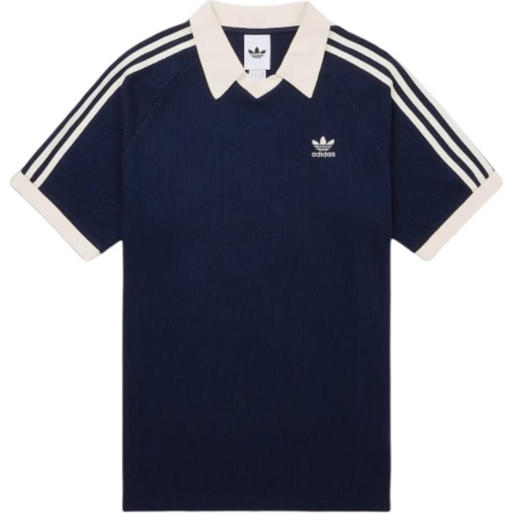 Adidas Originals Striped Logo Raglan Short Sleeve T-Shirt Men Tops Blue KB5461 M