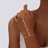 Shiny Zircon Tassel Finger Bracelets for Women Simple Gold Color Geometric Ring Link Bracelets Aesthetic Party Jewelry Gifts