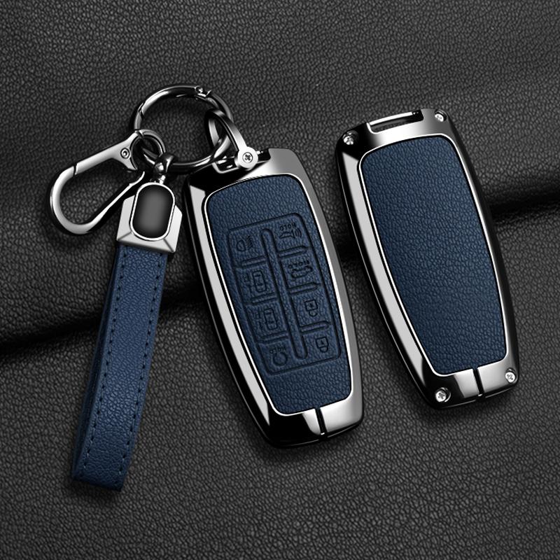כיסוי נרתיק למפתח רכב מסגסוגת אבץ ועור עבור Hyundai Genesis GV80 GV90 2022 GV70 G80 2019 2020 2021 מעטפת מחזיק שלט אביזרים
