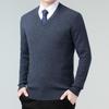 Men's Luxury Cashmere V-Neck Sweater - Warm, Stylish Autumn/Winter Layer for Middle-Aged Dads