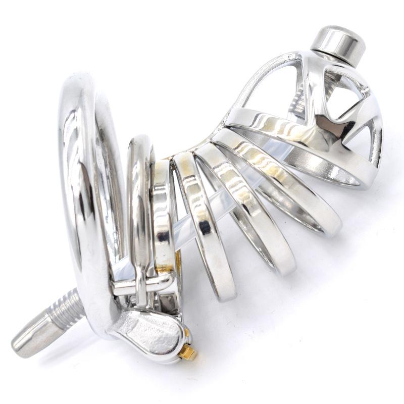 FRRK-12 Stainless Steel Cock Cage Comfortable Chastity Device Penis Lock Sex Tool BDSM with Accessories for Man