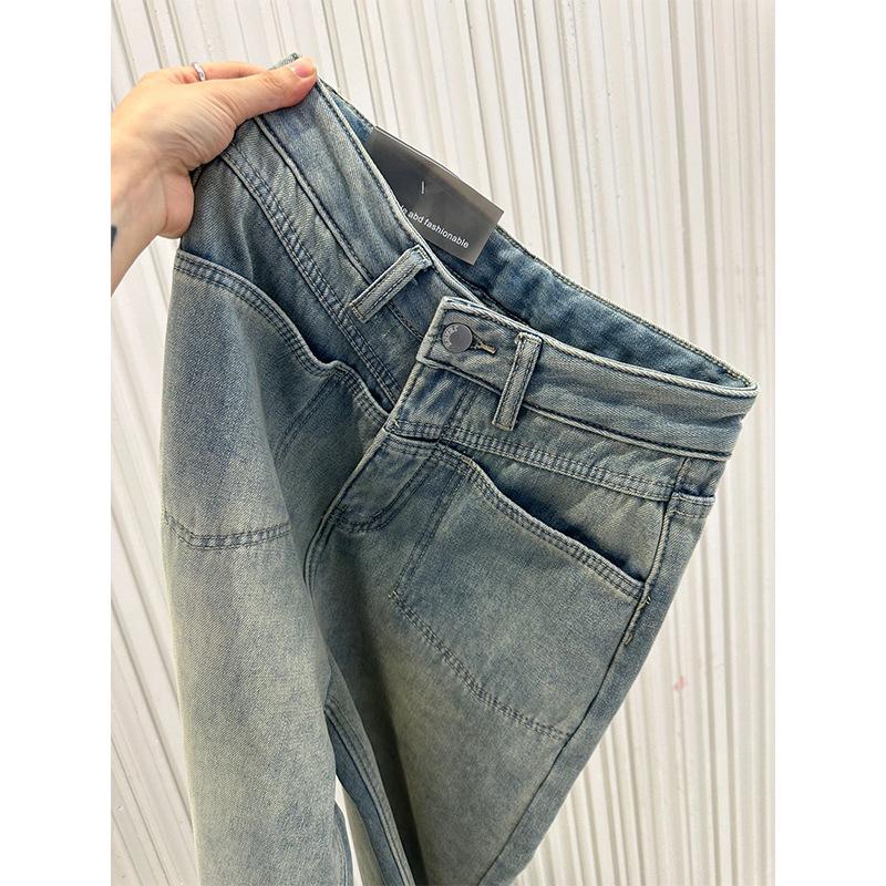 

Женские вельветовые джинсы с высокой посадкой и широкими штанинами - Ретро, больших размеров, для похудения, коллекция Зима 2024 L