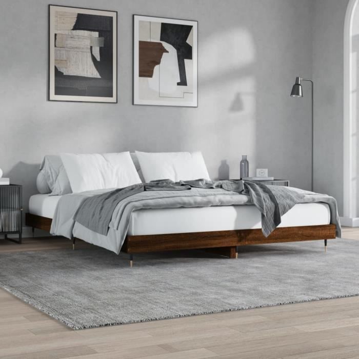 VidaXL Bed Frames Brown Oak 120x200 Cm Engineered Wood 832156
