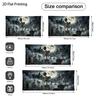 One Halloween garage door decoration - Skull haunted house and Bat cemetery scenezyc