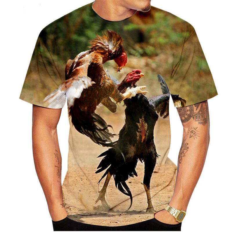 3D Printed Personality Rooster T Shirt For Men Funny Animal Pattern Tees Summer Loose Round Neck Tops Short Sleeve Kids T-Shirts