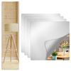 4Pcs Acrylic Mirror Tiles Self Adhesive Rounded Corners Reflective Wall Stickers Peel And Stick Mirrors For Home Bathroom Decor