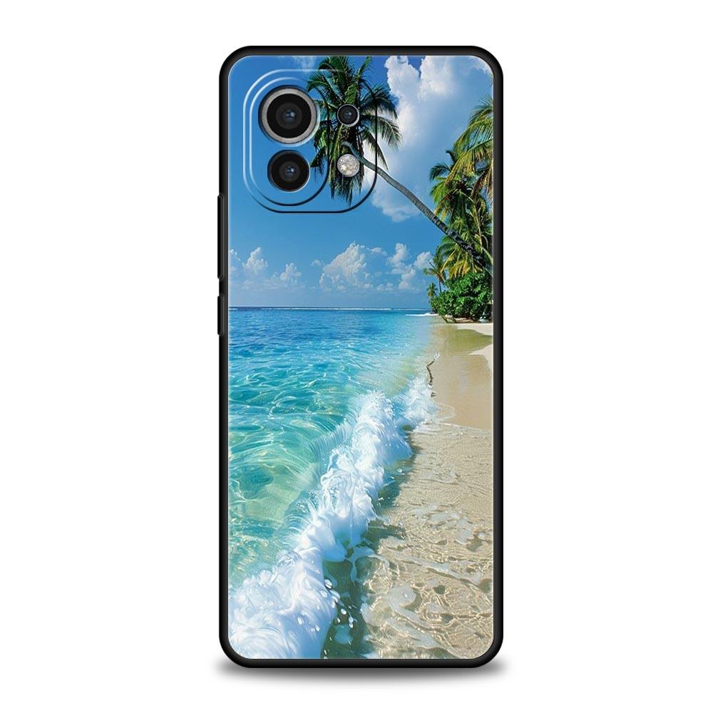 Summer Beach Palm Tree Phone Case For Xiaomi Mi 15 14 13 12 11 Lite 13T 12T Pro Poco X6 X5 X4 Pro 5G X3 NFC F6 F5 F4 M5 Cover